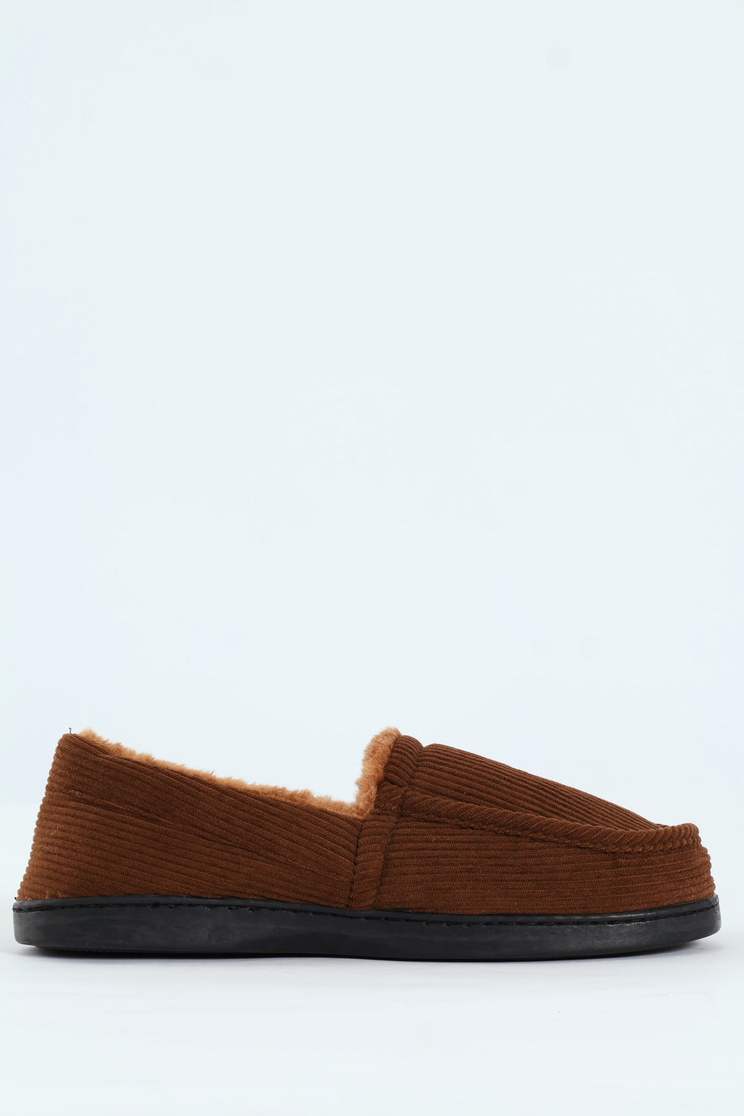 Corduroy Upper Closed Back Comfort Slipper - Brown