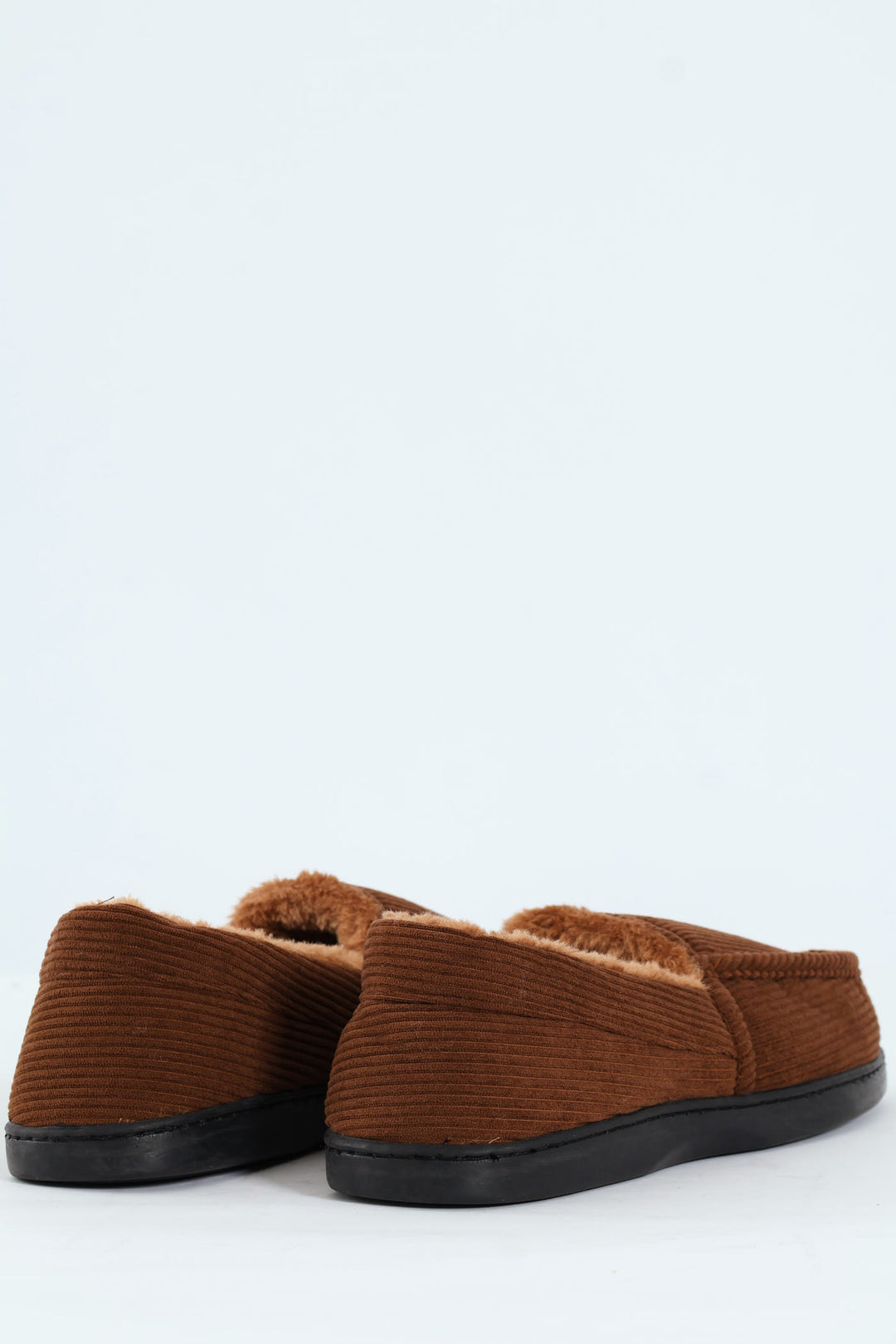 Corduroy Upper Closed Back Comfort Slipper - Brown