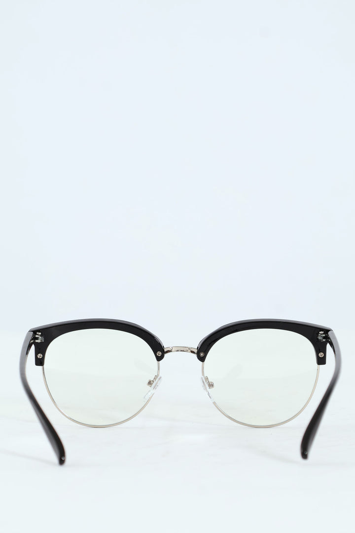 Clubmaster Sunglasses With Blue Block Lens - Black