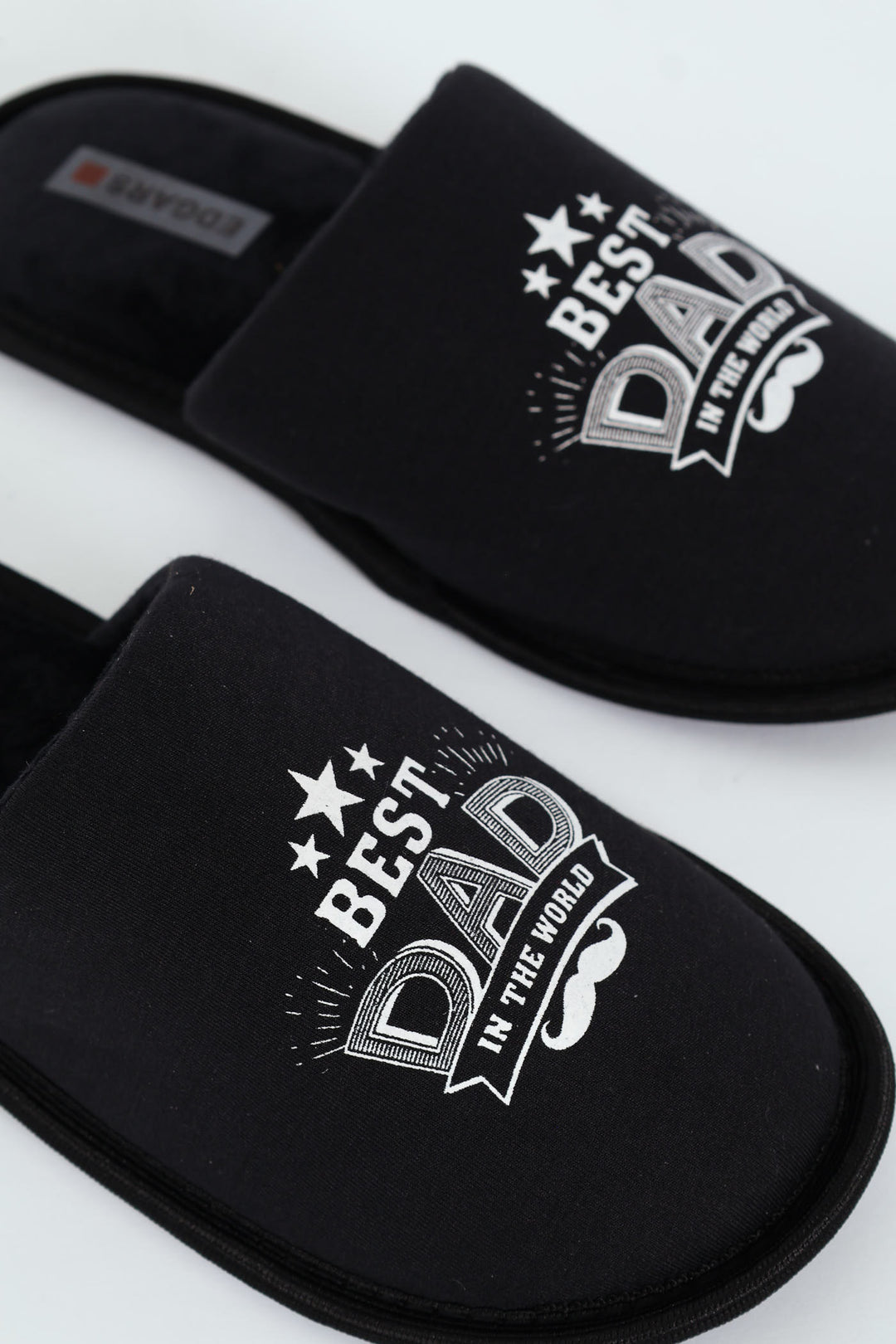Best Dad Slogan Slipper - Black