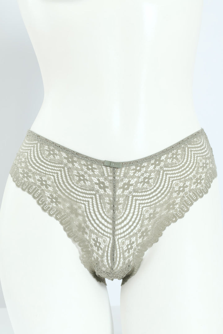 3 Pack Lace Brazilian Panties - Sage/Stone/Rose