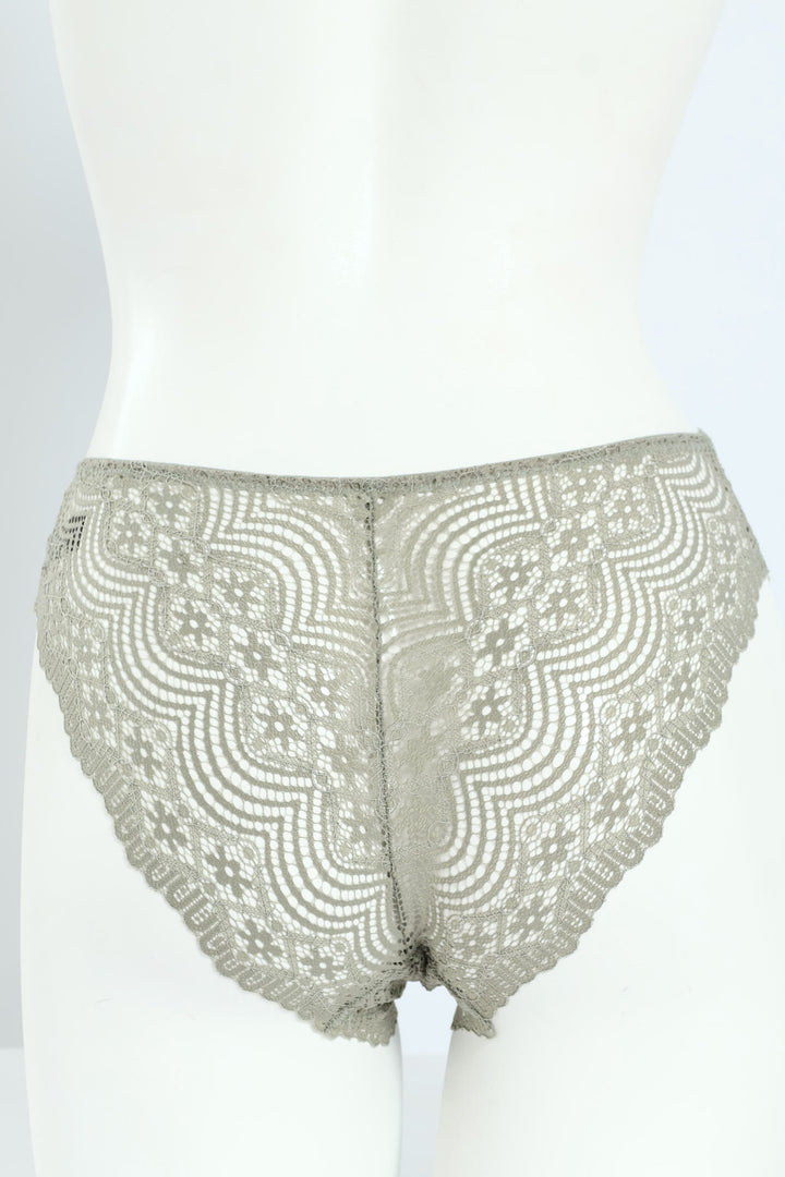 3 Pack Lace Brazilian Panties - Sage/Stone/Rose