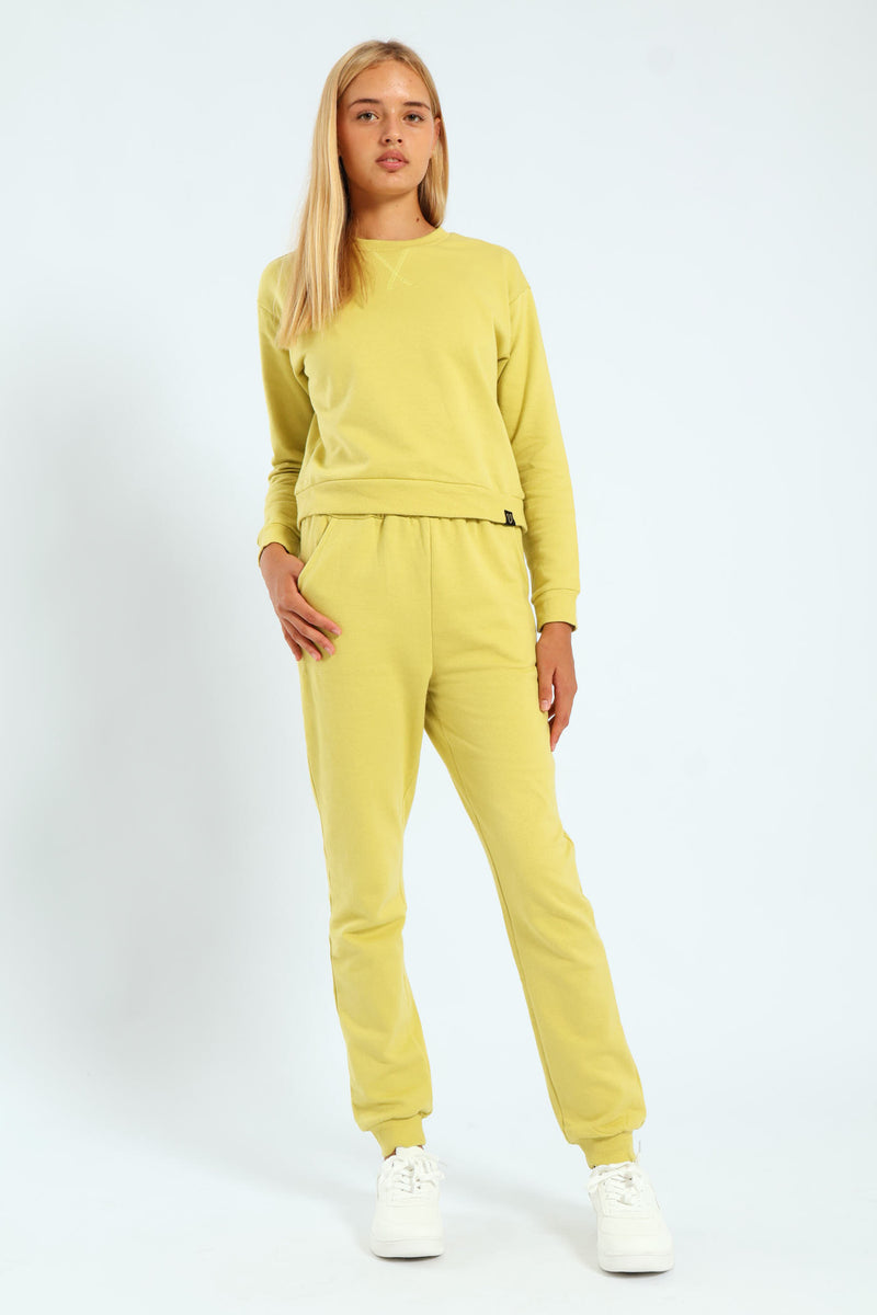 Girls Fleece Jogger - Lime