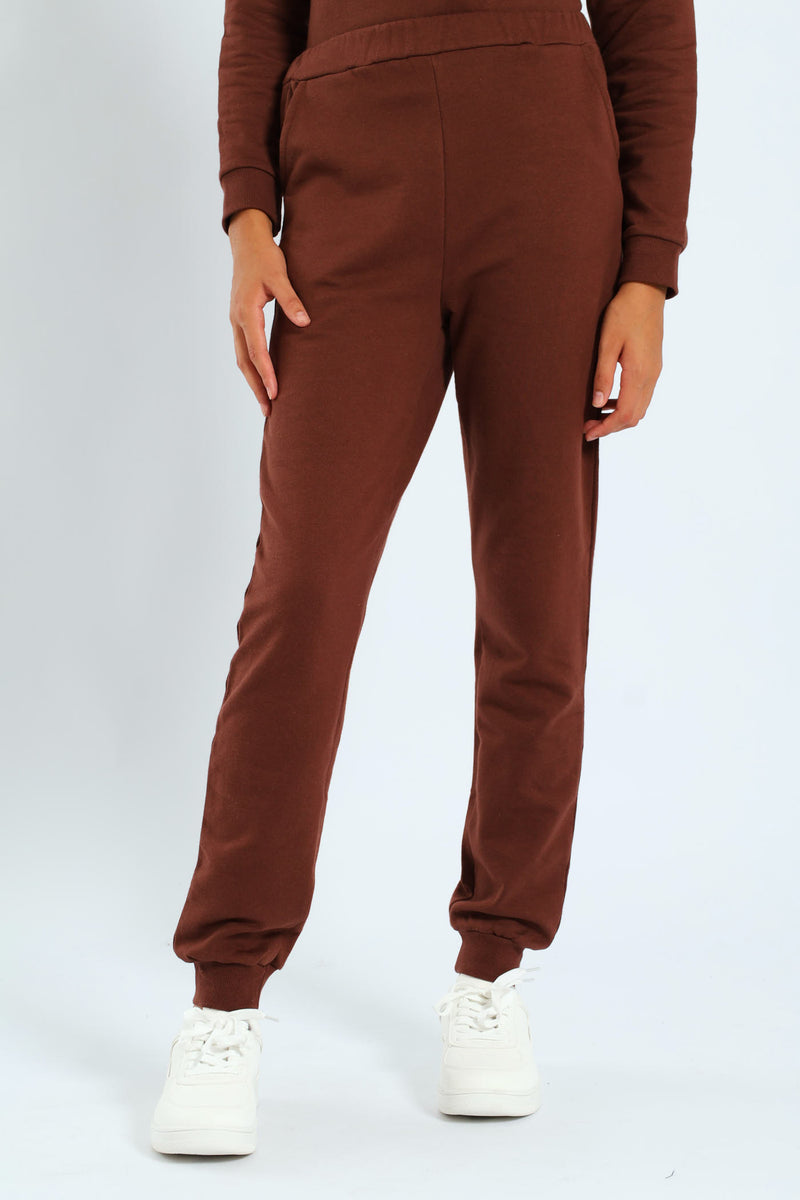 Girls Fleece Jogger - Brown