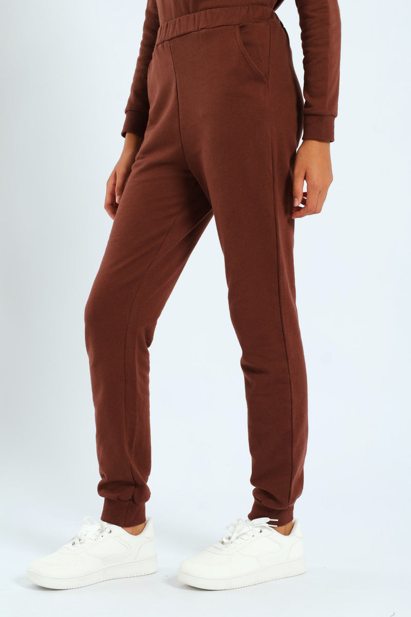 Girls Fleece Jogger - Brown