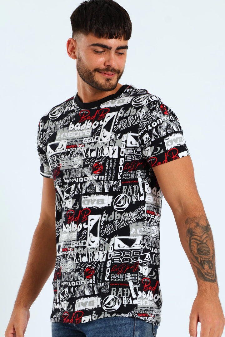 Graffiti Print Tee - Black