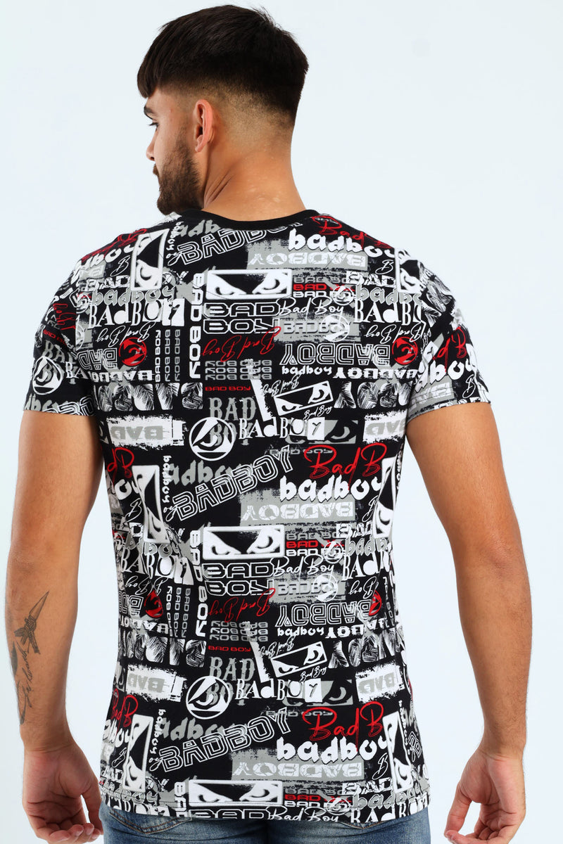 Graffiti Print Tee - Black