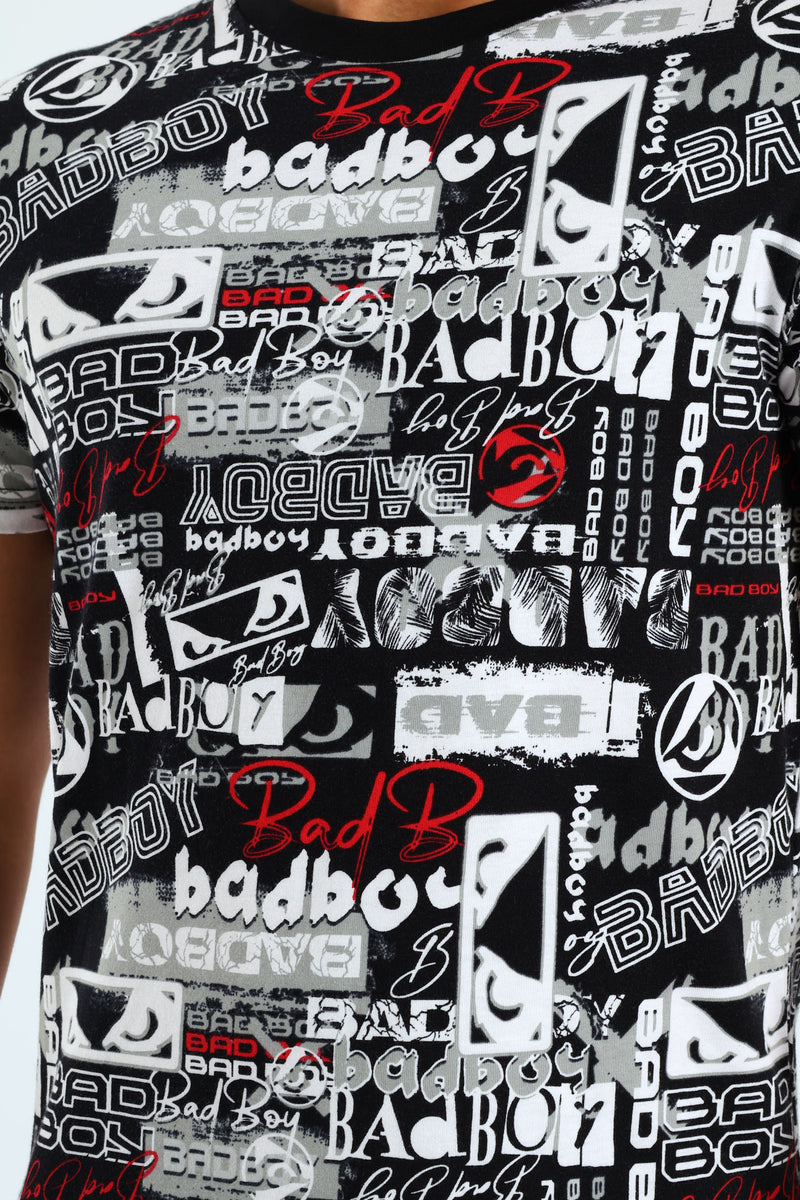 Graffiti Print Tee - Black