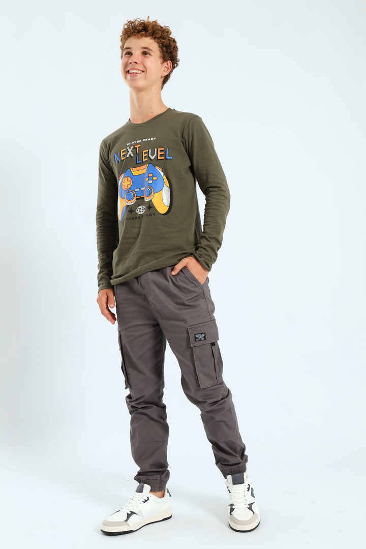 Boys Cargo Jogger - Charcoal