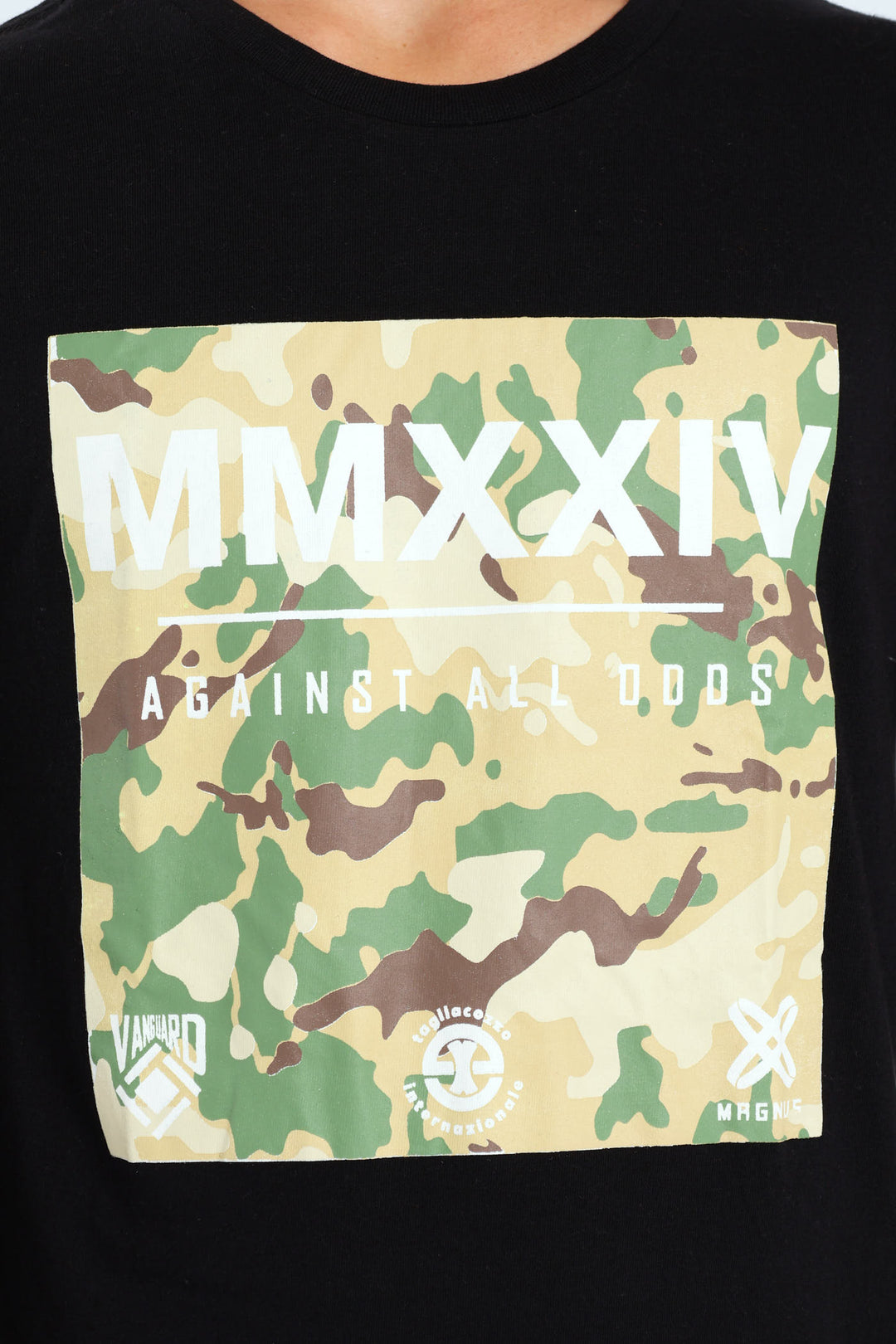 Boys Camo Print Long Sleeve Tee - Black