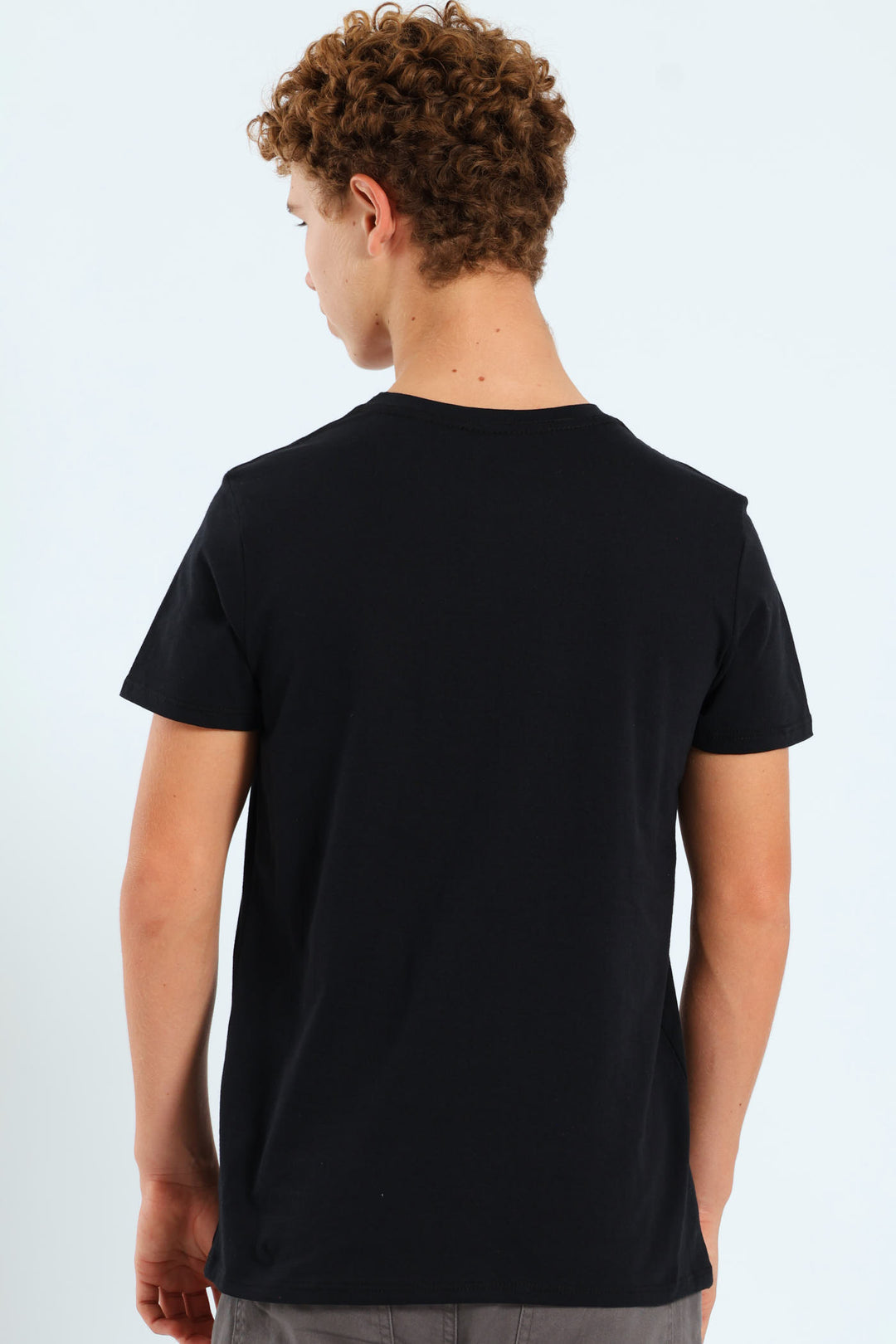 Boys Grid Basketball Print Tee - Black