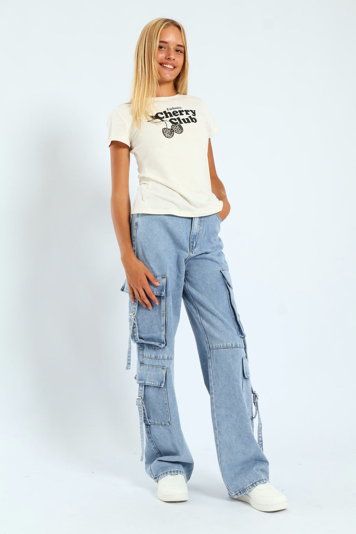 Girls Regular Tee - Cream