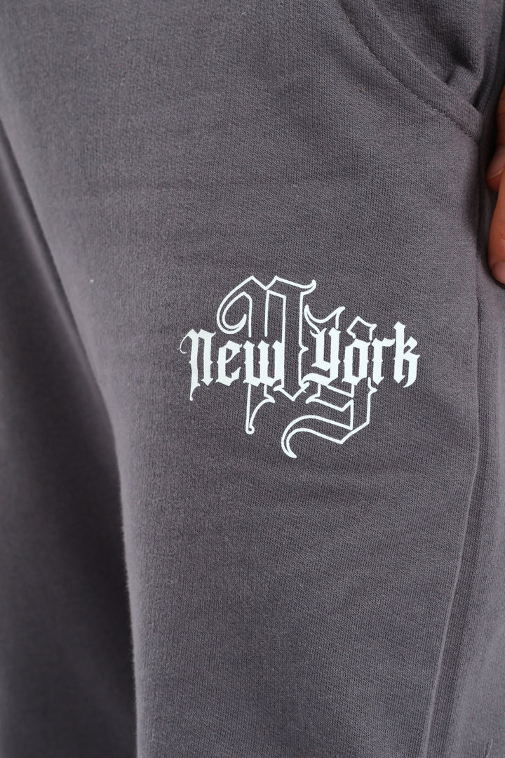 Boys City Print Jogger - Charcoal