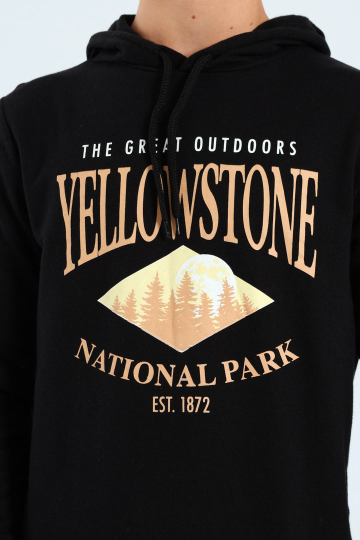 Boys Yellowstone Park Hoody - Black