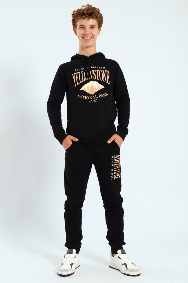 Boys Yellowstone Park Hoody - Black