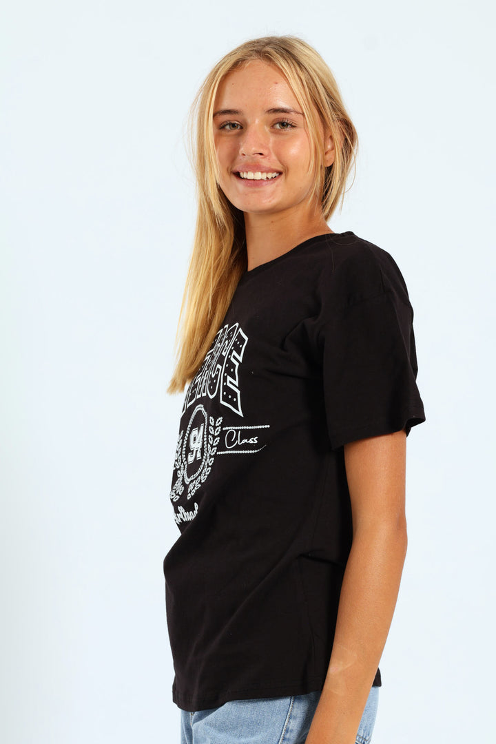Girls Fierce Oversized Tee - Black