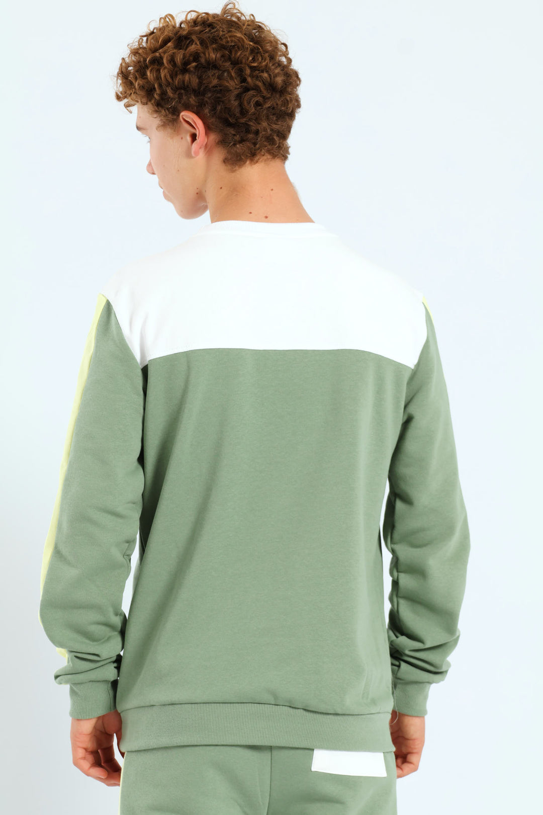Boys Badge Crew Neck Top - Sage