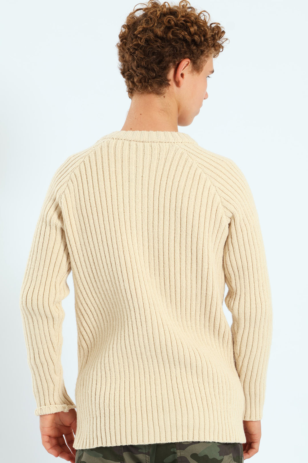 Boys Zip Through Rib Knitwear - Stone