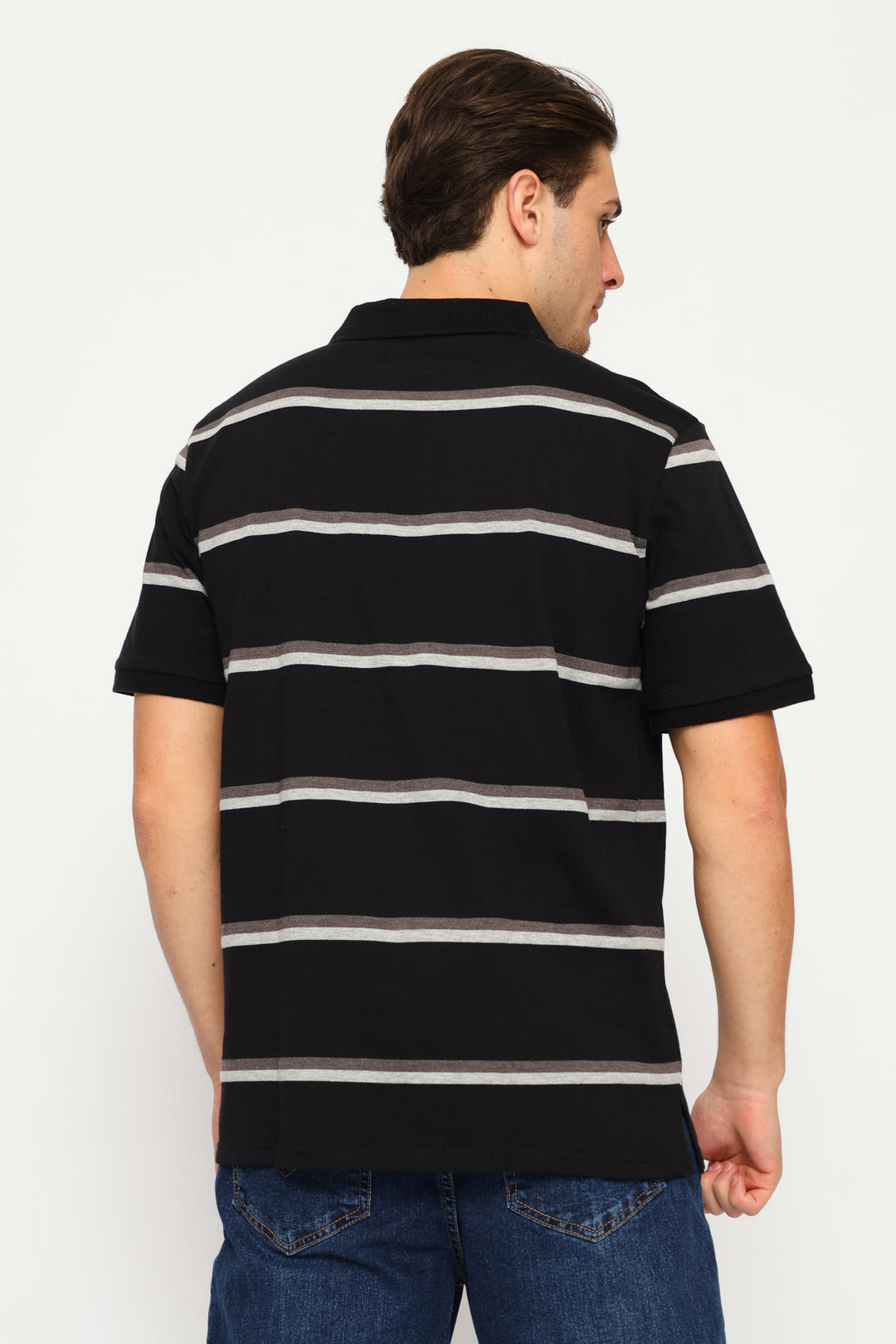 Duo Stripe Golfer - Black/Charcoal