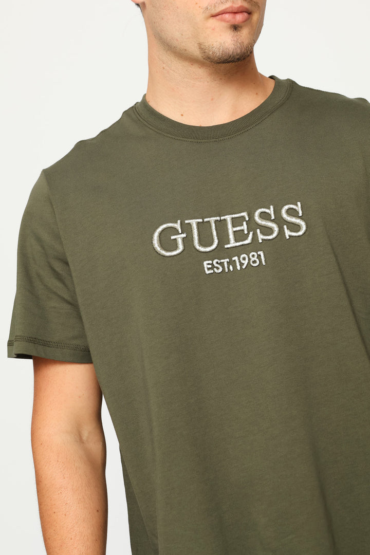 Embroidery Logo Tee - Olive