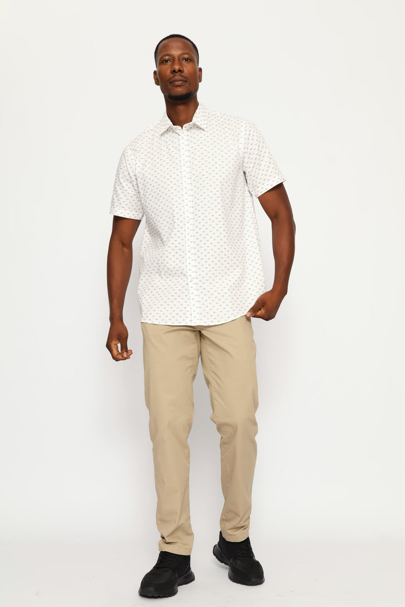 Triangle Print Regular Shirt - White