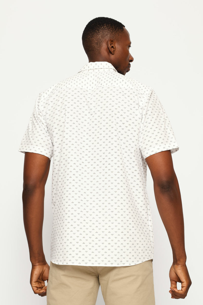 Triangle Print Regular Shirt - White