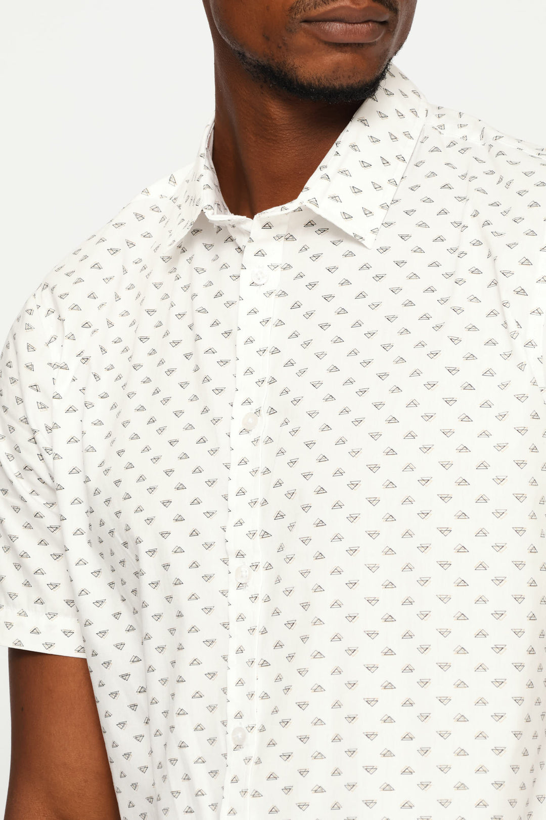 Triangle Print Regular Shirt - White