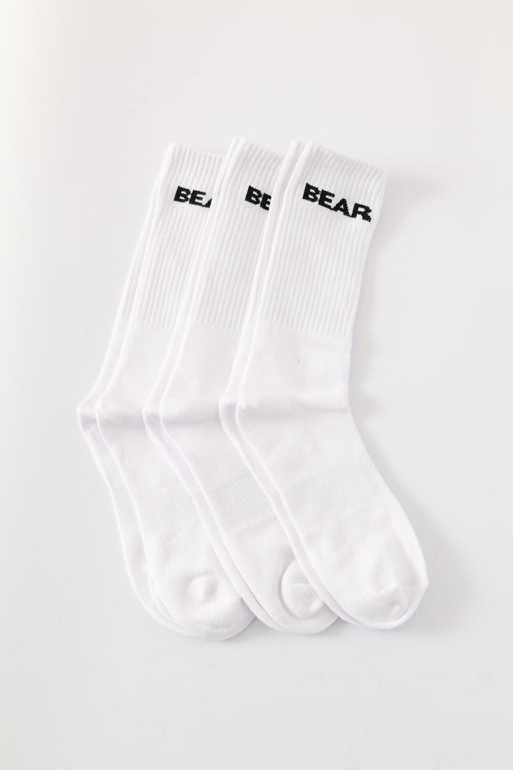 3 Pack Crew Cut Socks - White