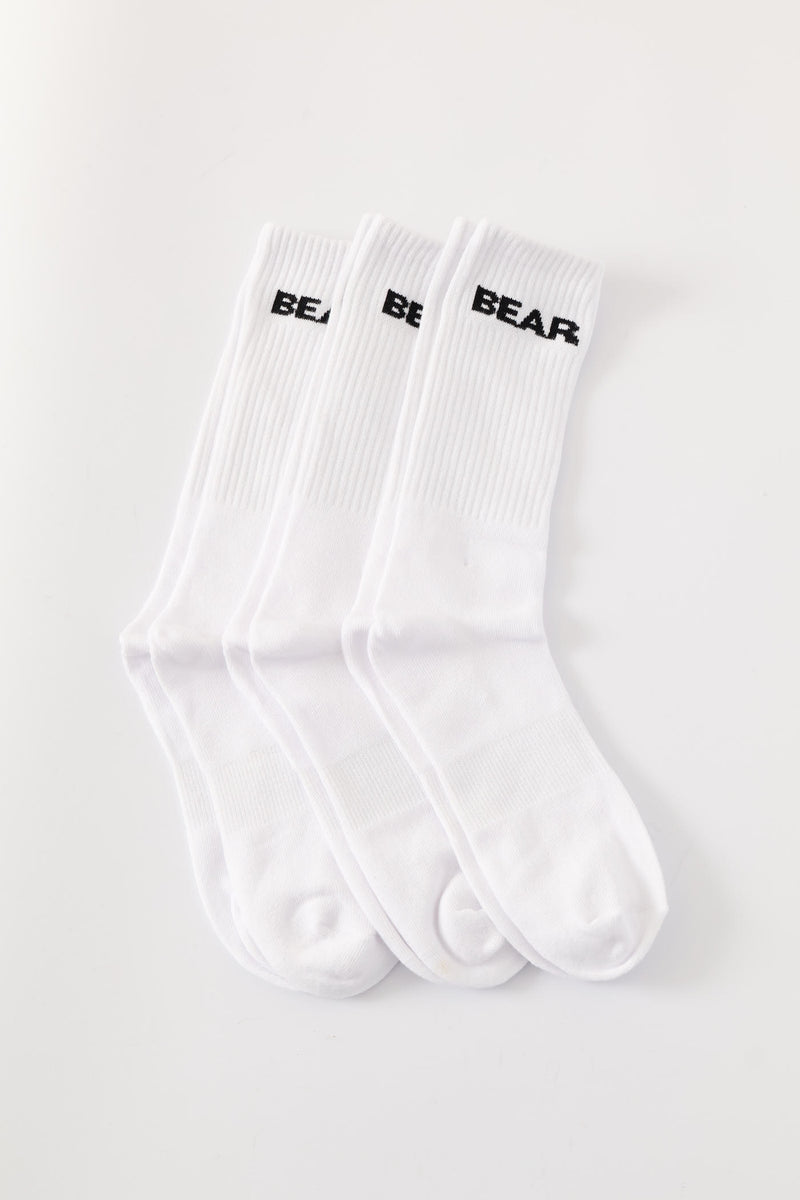 3 Pack Crew Cut Socks - White