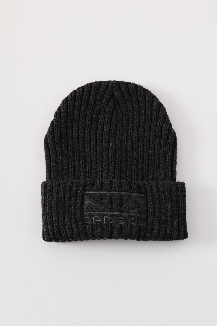 Basic Embroided Logo Beanie - Charcoal
