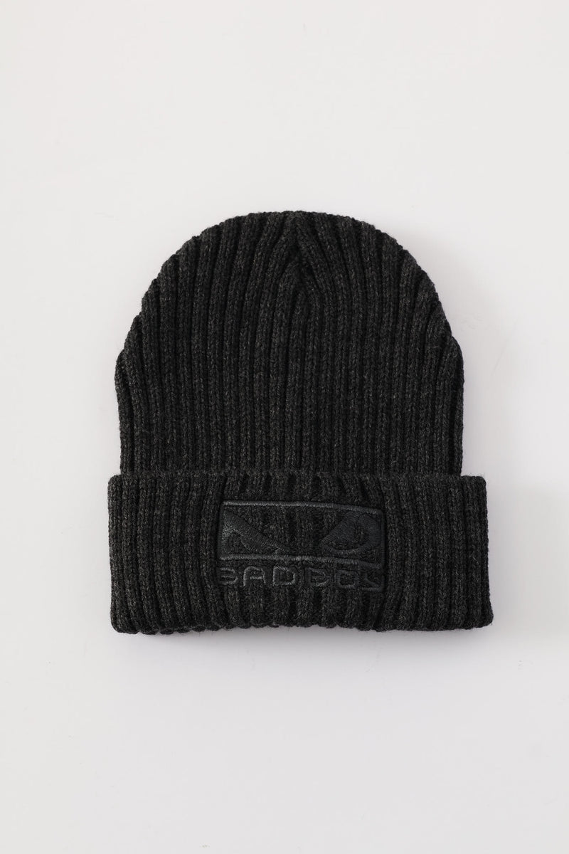 Basic Embroided Logo Beanie - Charcoal