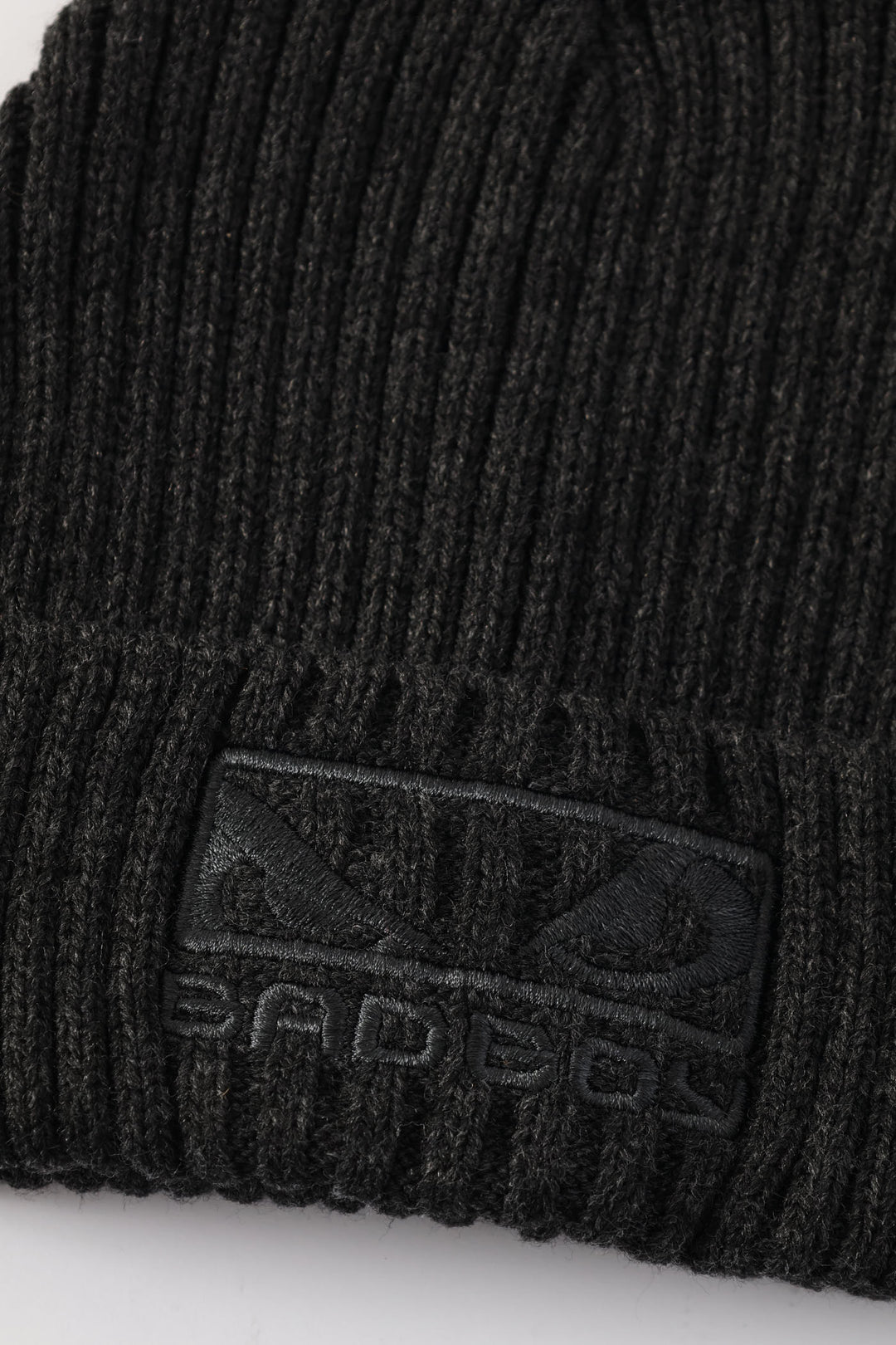 Basic Embroided Logo Beanie - Charcoal