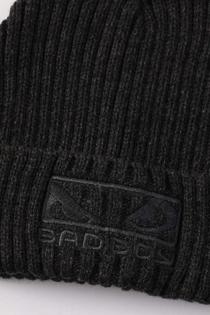 Basic Embroided Logo Beanie - Charcoal