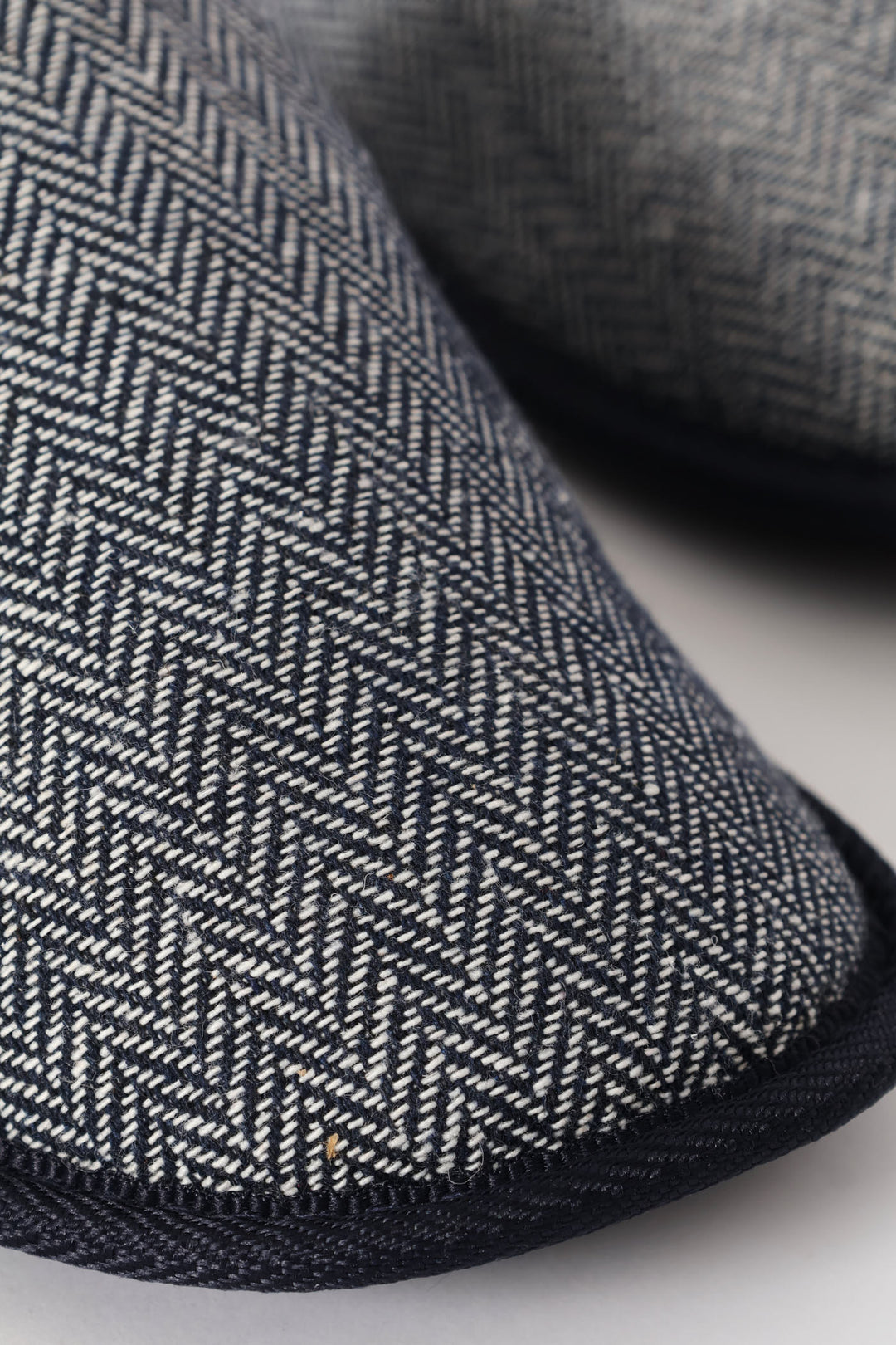 Open Back Herringbone Pattern Upper Slipper - Navy