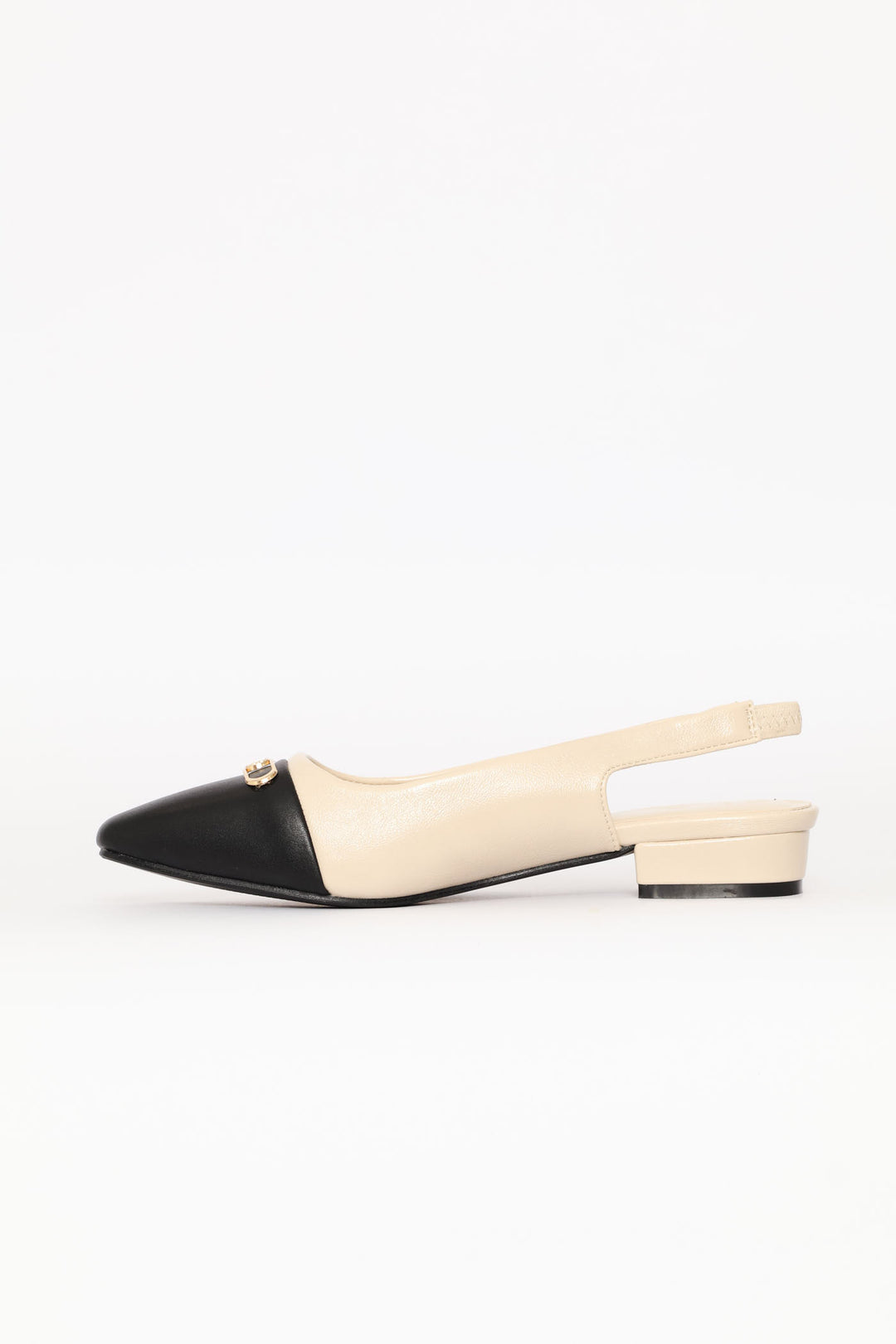 Toe Cap Slingback Sandal - Off White