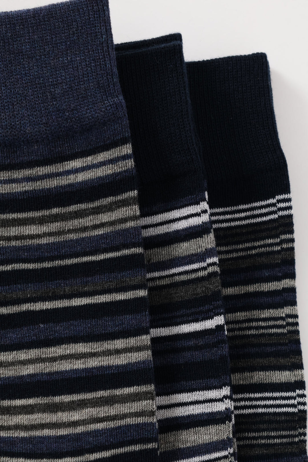 3 Pack Stripe Fashion Anklet Socks - Blue