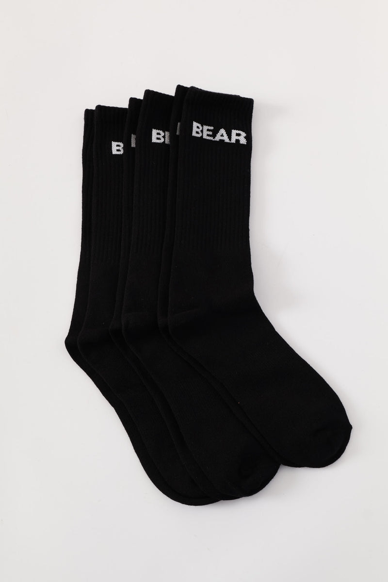 3 Pack Crew Cut Socks - Black