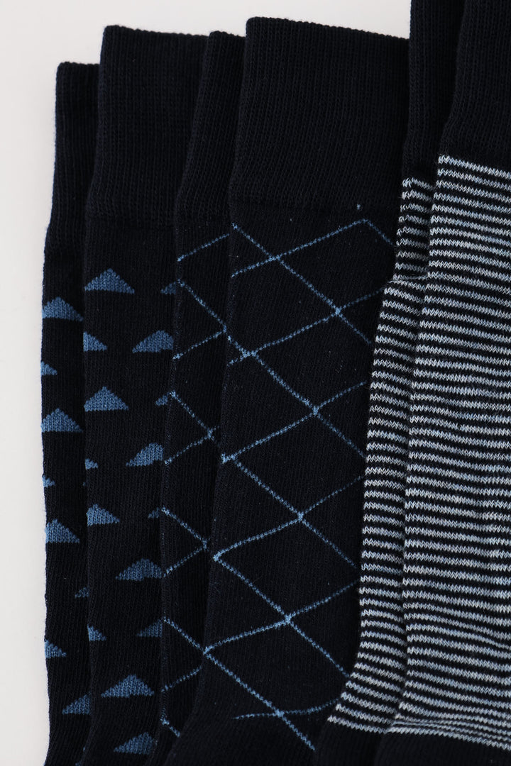 3 Pack Fashion Anklet Socks - Blue