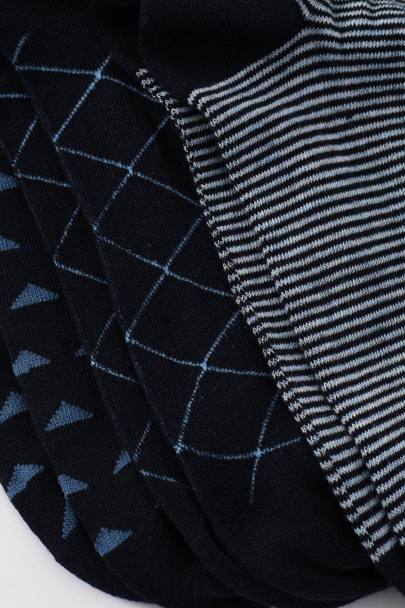 3 Pack Fashion Anklet Socks - Blue