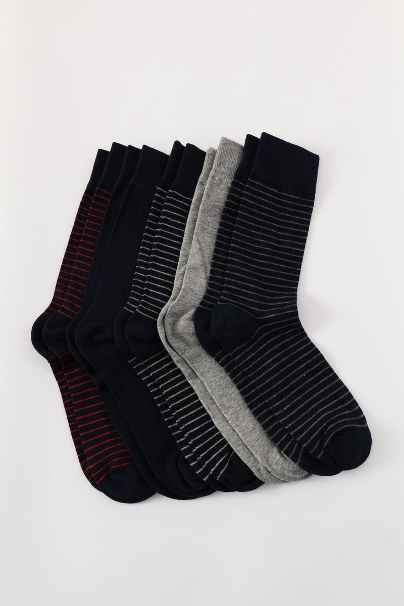 5 Pack Multi Stripe Anklet Socks - Multi