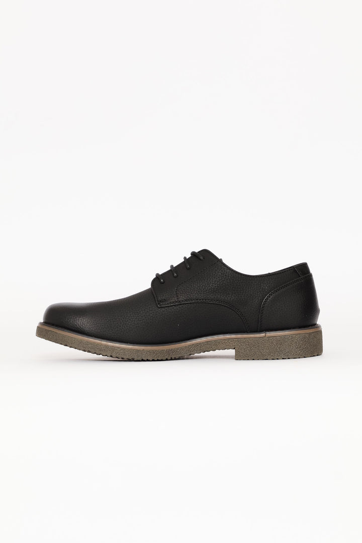 Bronx Lace Up Smart Casual Derby Shoe - Black