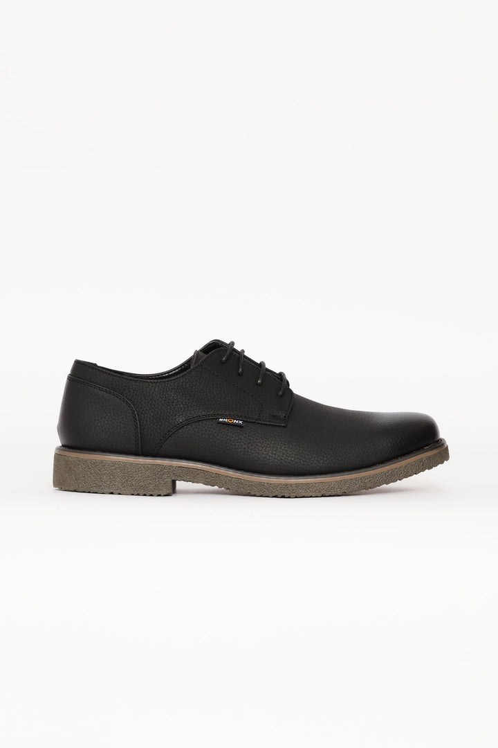 Bronx Lace Up Smart Casual Derby Shoe - Black