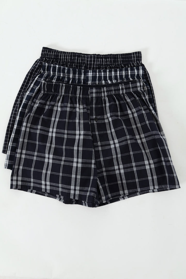 3 Pack Value Boxers  - Blue