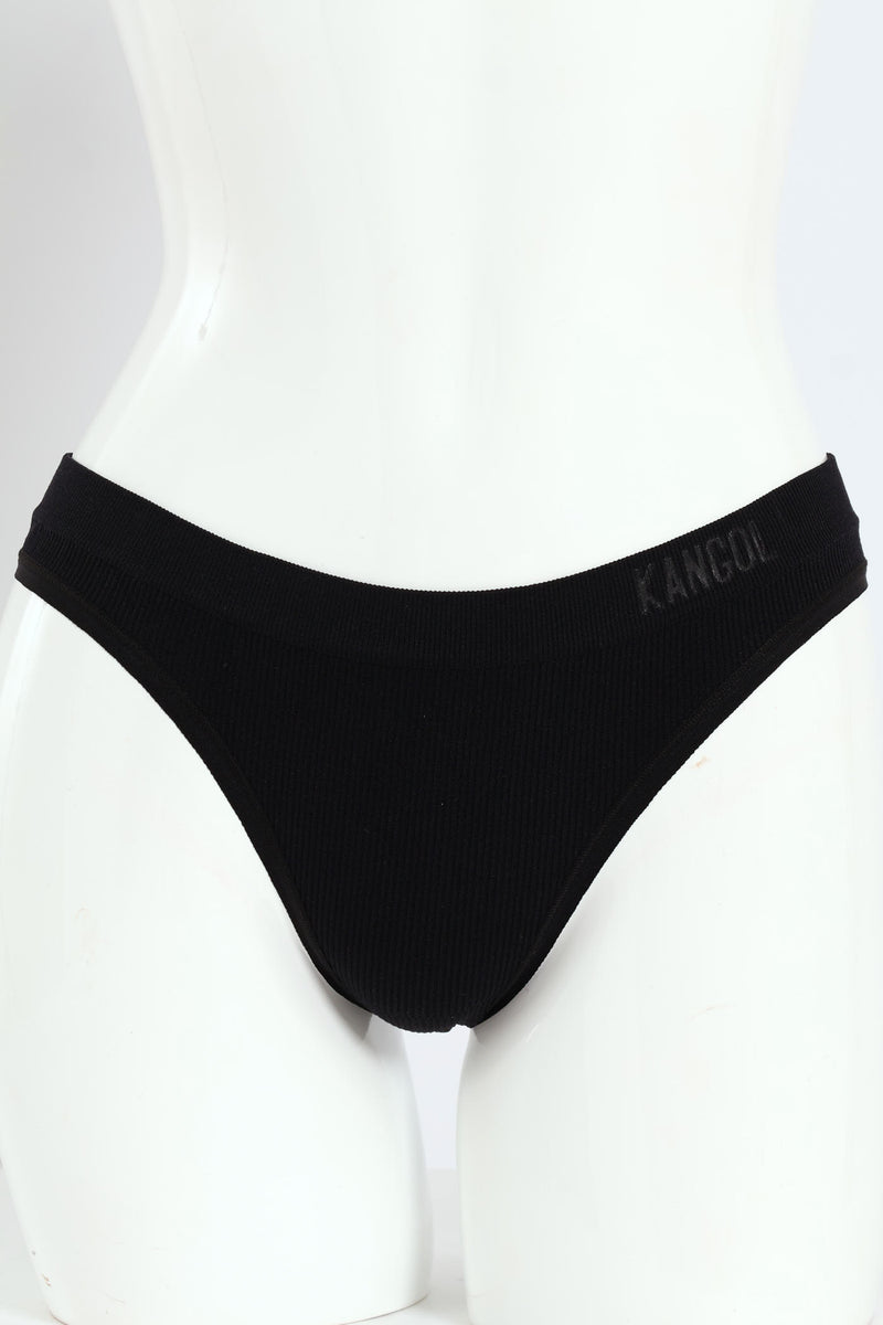 3 Pack Seamless Thong Panties - Blue/Raspberry/Black