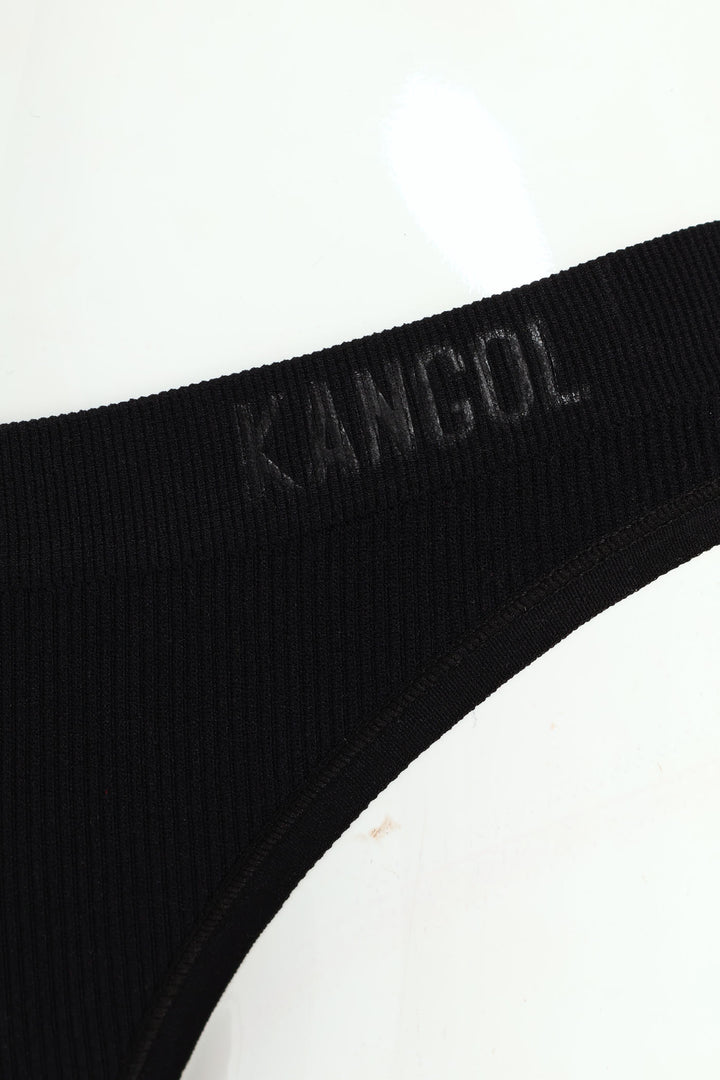 3 Pack Seamless Thong Panties - Blue/Raspberry/Black