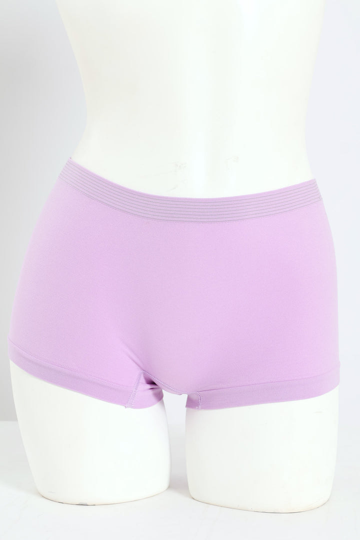 Girls 2 Pack Seamless Boyleg Panties - Blue/Lilac