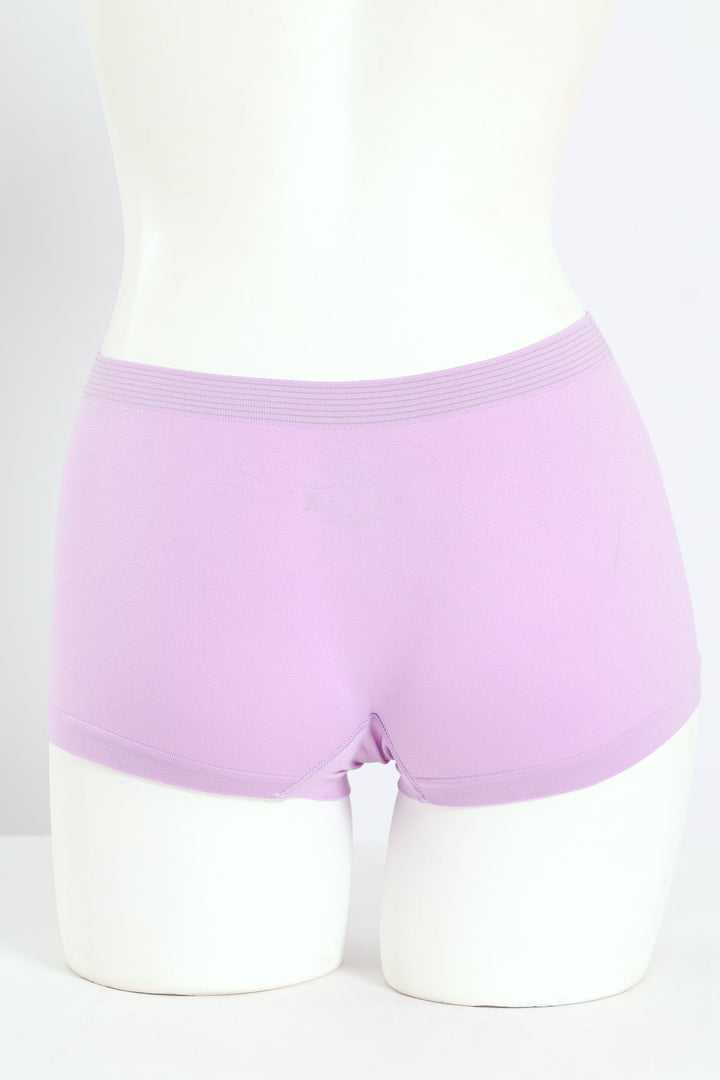 Girls 2 Pack Seamless Boyleg Panties - Blue/Lilac