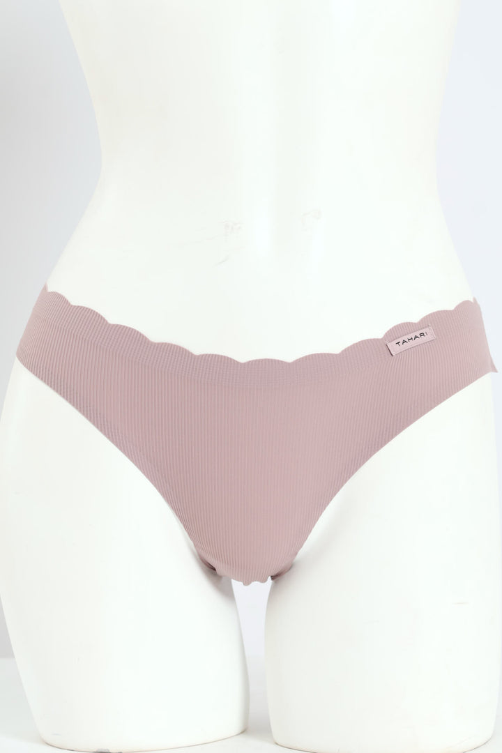 5 Pack Microfiber Thong Bikini Panties - Black/Nude/Sand/Mauve/Stone