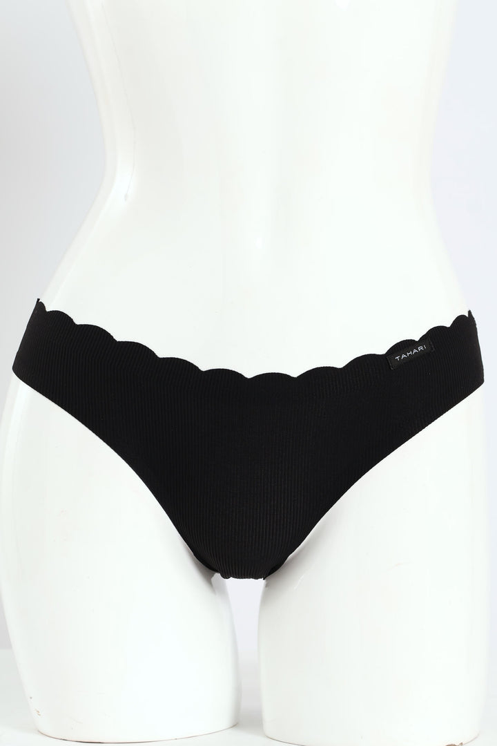 5 Pack Microfiber Thong Bikini Panties - Black/Nude/Sand/Mauve/Stone