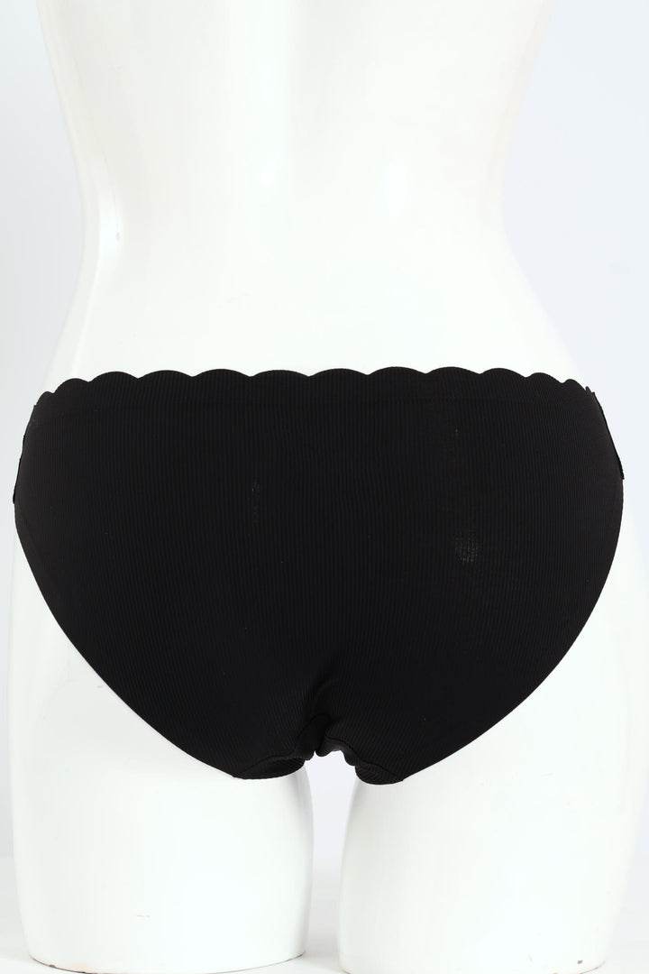 5 Pack Microfiber Thong Bikini Panties - Black/Nude/Sand/Mauve/Stone